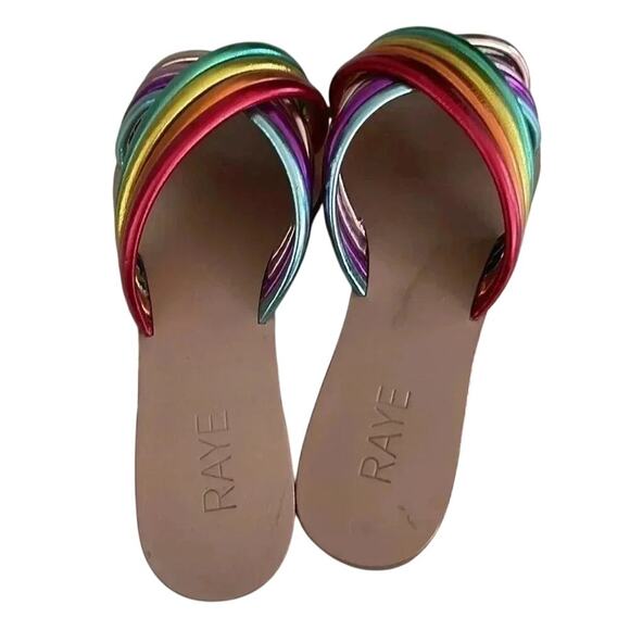 RAYE Ziggy Rainbow Leather Pride Sandals – Women’s 8 Sold Out - Picture 3 of 4